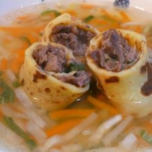 Gänsefleischröllchen (Suppeneinlage)