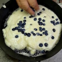 Mit Heidelbeeren bestreuen