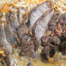 Bierbraten aufschneiden