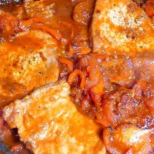 Schweinenackensteak mit Letscho
