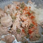 Preparing the tuna spread