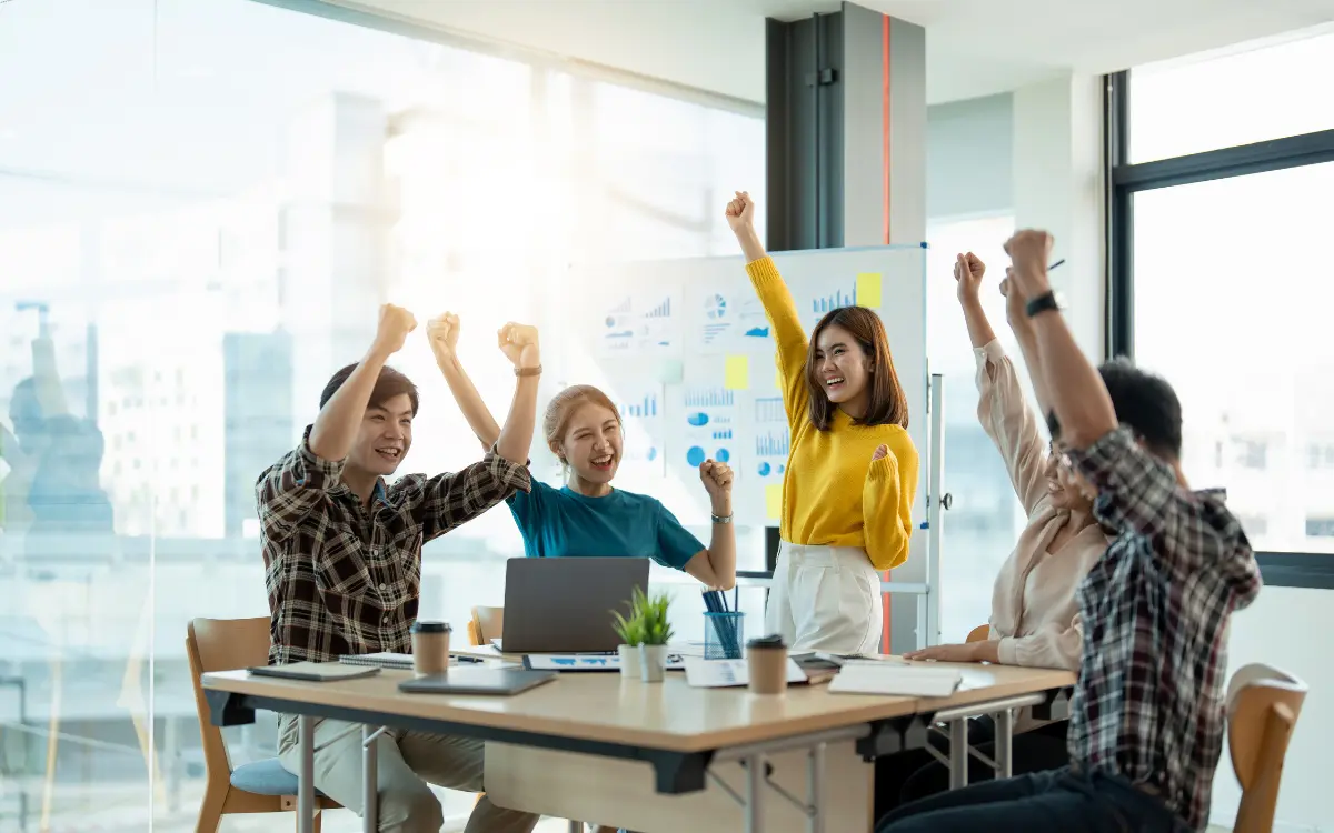 Group of people showing encouraging and growing as keys to sustainable success in 2025.