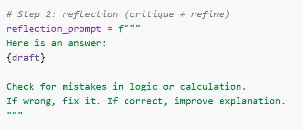 Reflection Pattern Generator and Critic loop