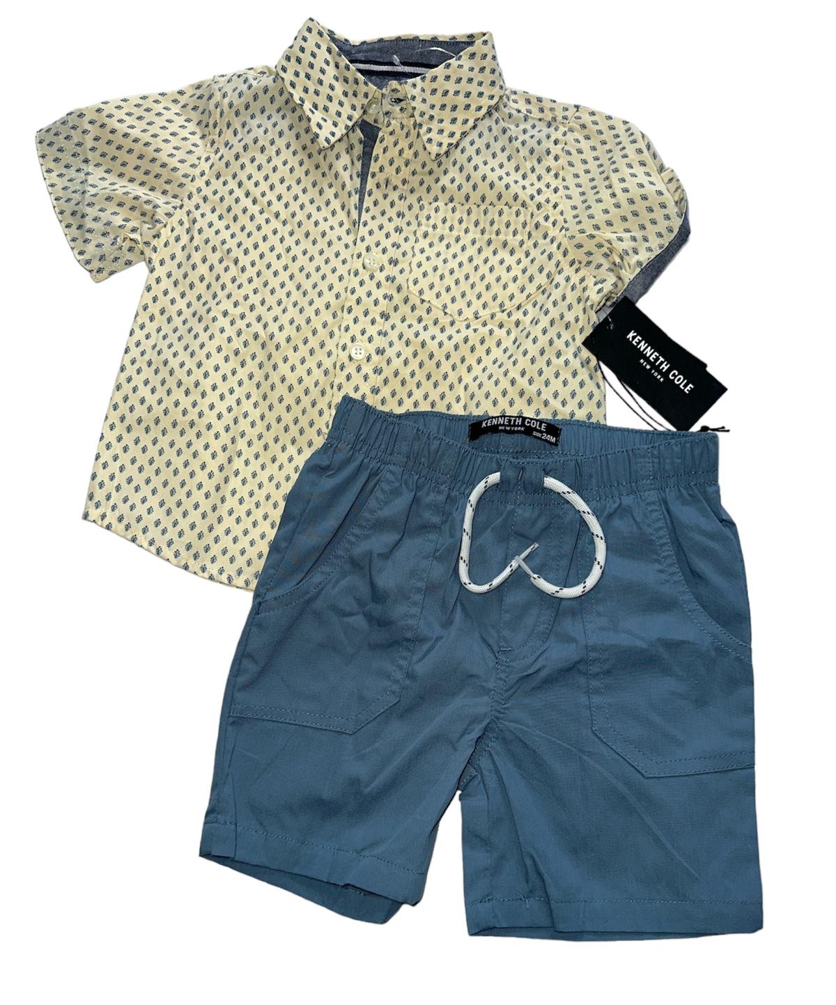 Ensemble Kenneth Cole 2 Pièces : Chemise à Manches Courtes et Short - Bébé, Taille 24 mois