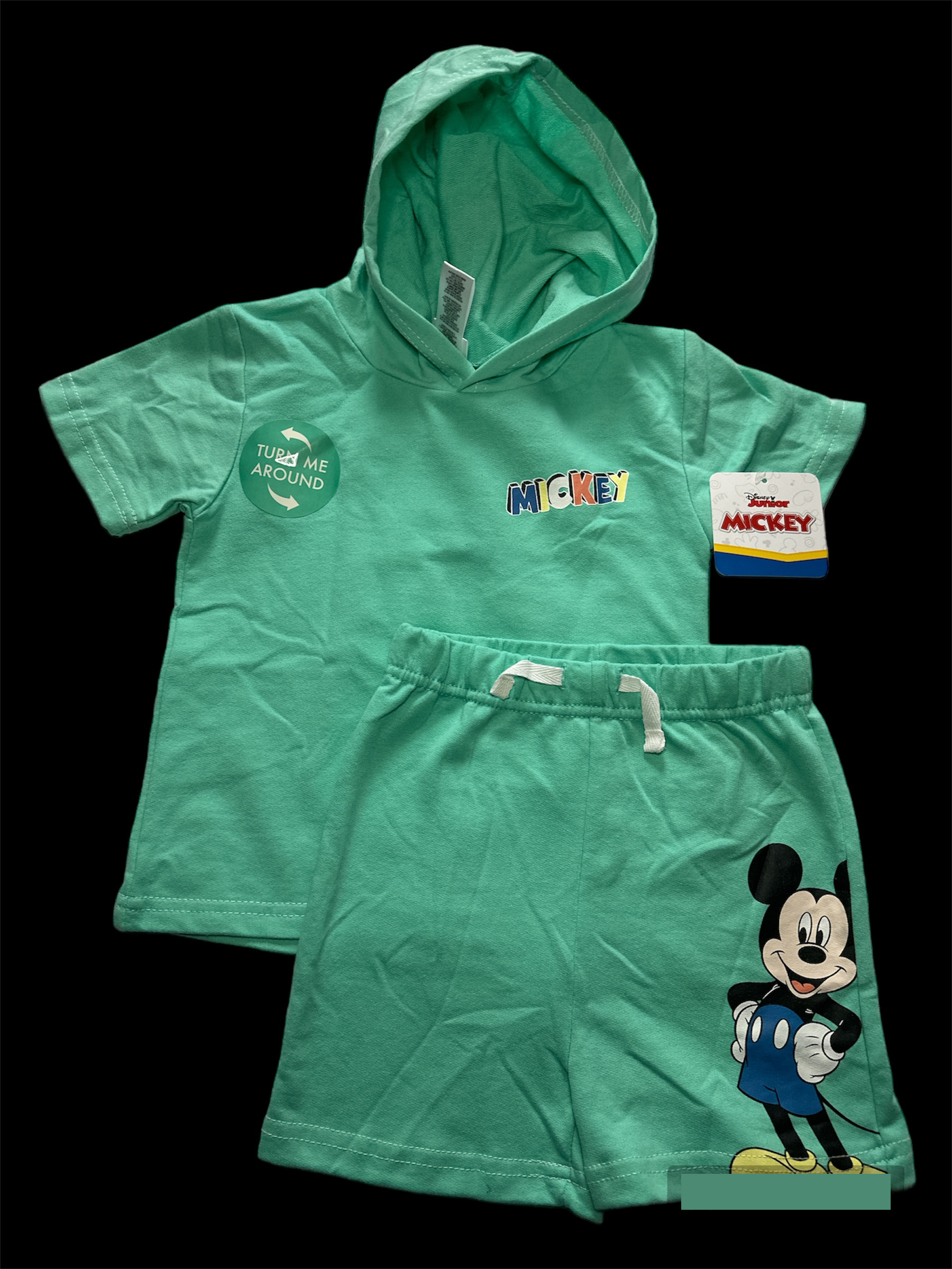 Ensemble Mickey Mouse 2 Pièces : T-shirt à Capuche et Short - Enfant, Taille 3T