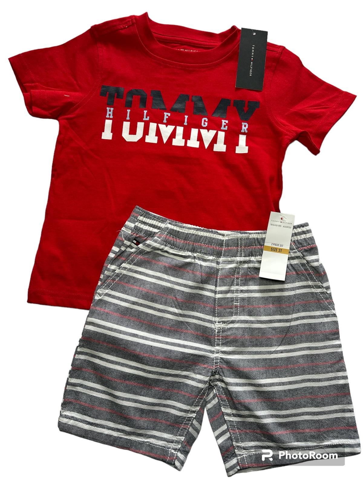 Ensemble Tommy Hilfiger 2 Pièces : T-shirt à Manches Courtes et Short - Taille 3T
