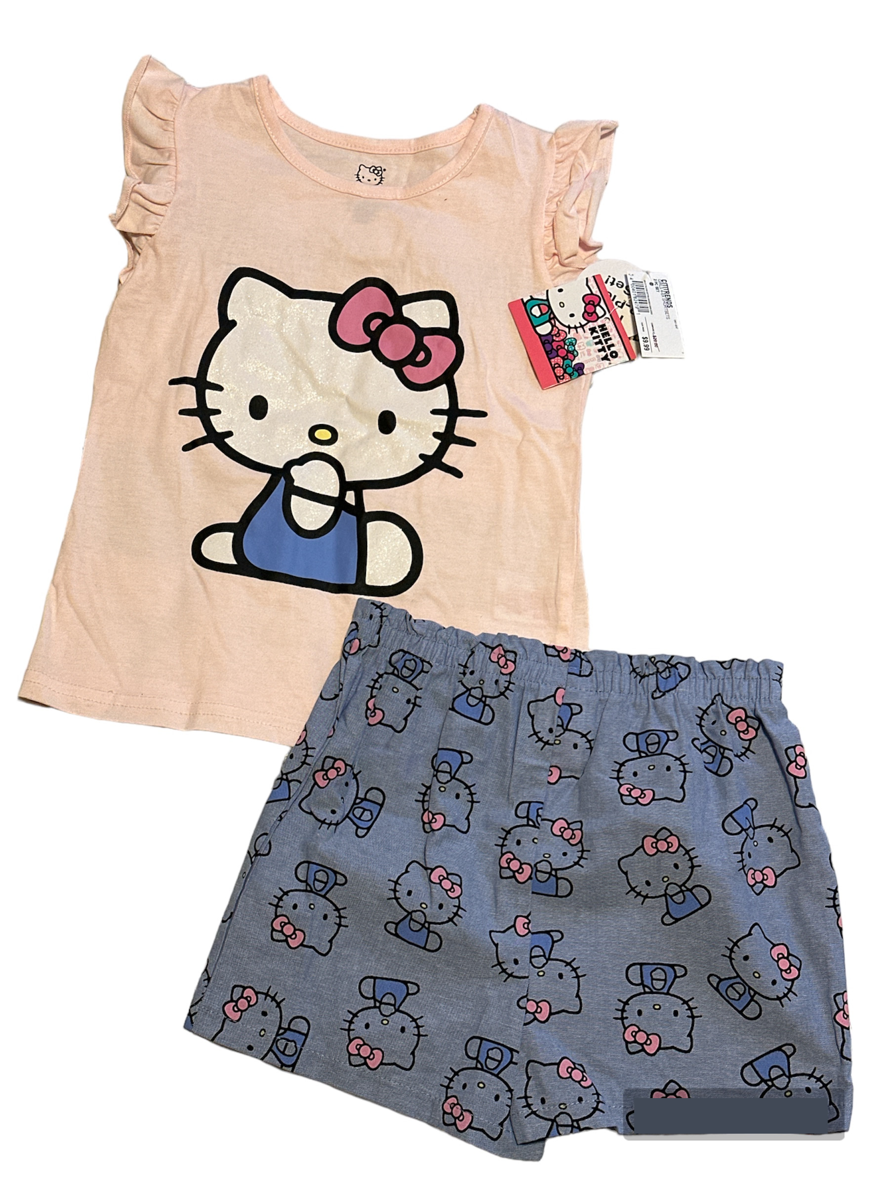 Ensemble Hello Kitty Princesse 2 Pièces : Haut et Short - Taille 5/6