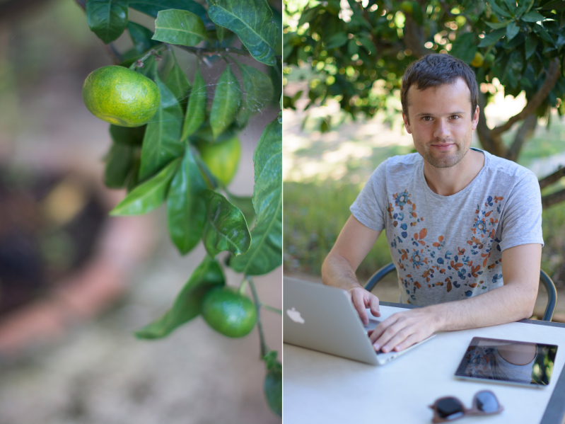 Nik working in Greece