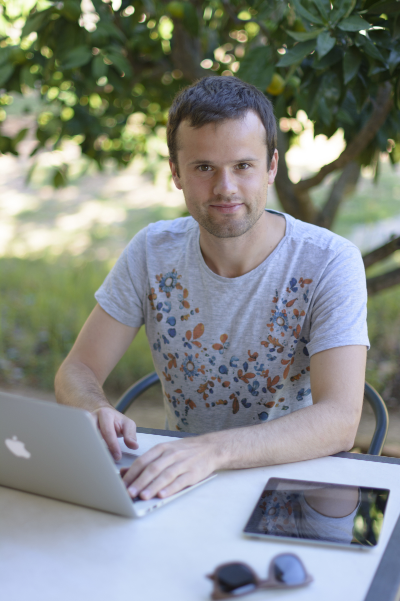 Nik working in Greece