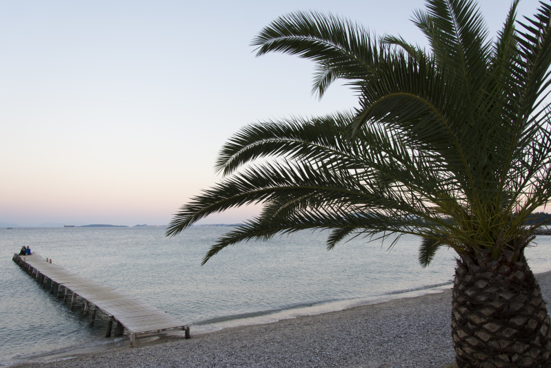 Sunset in Ipsos, Greece