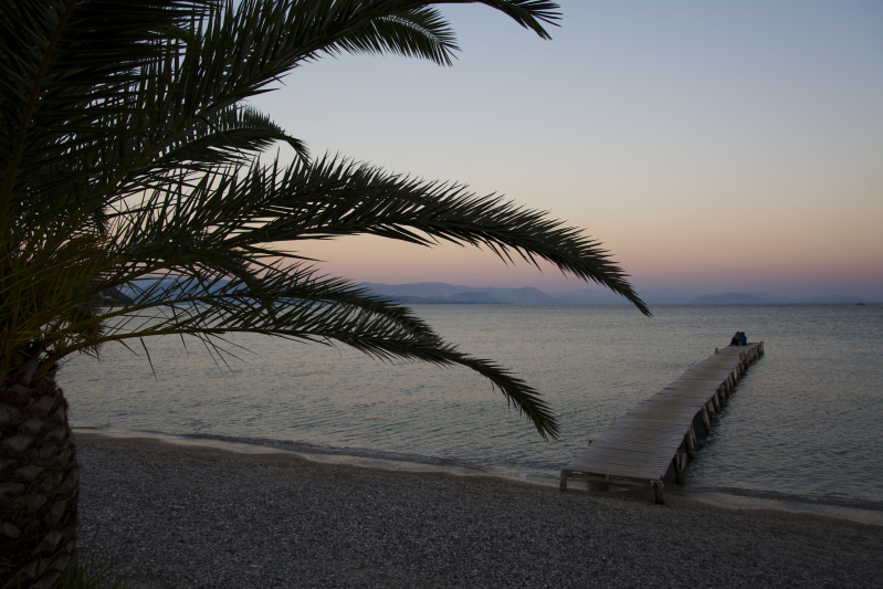 Sunset in Ipsos, Greece