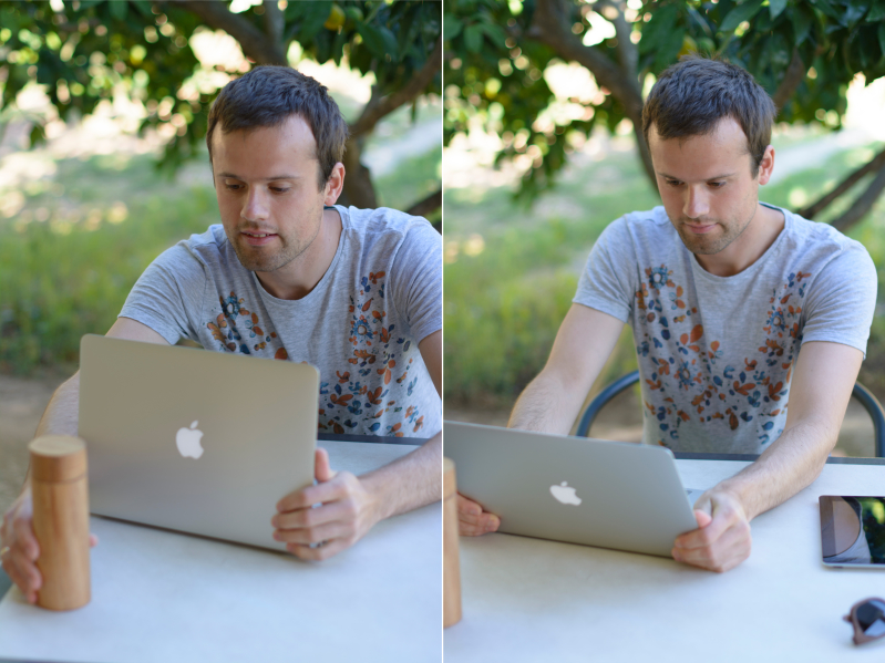 Nik working in Greece
