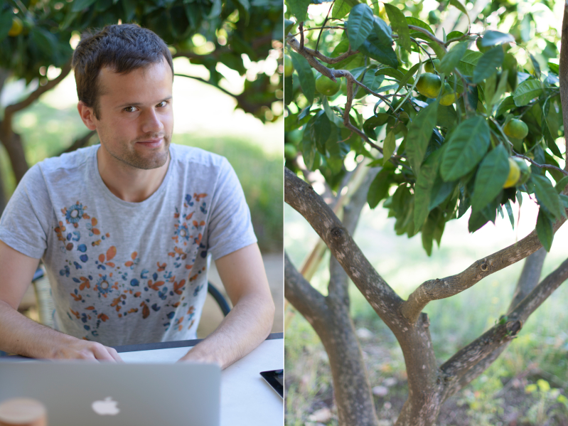 Nik working in Greece