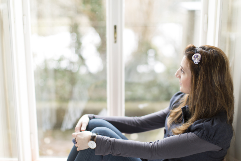 By the window