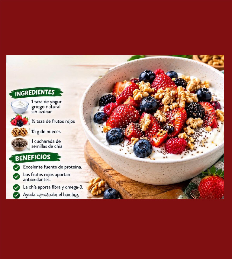 YOGUR GRIEGO CON FRUTOS ROJOS