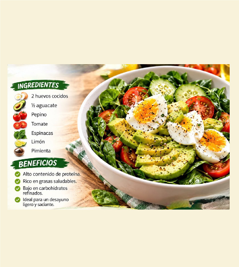 ENSALADA DE HUEVO Y AGUACATE