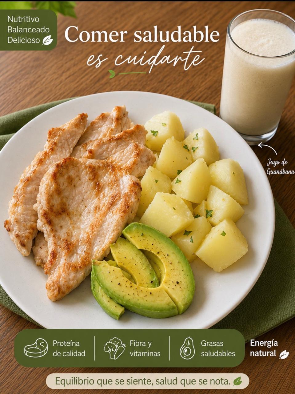 FILETE DE POLLO PAPAS AGUACATE