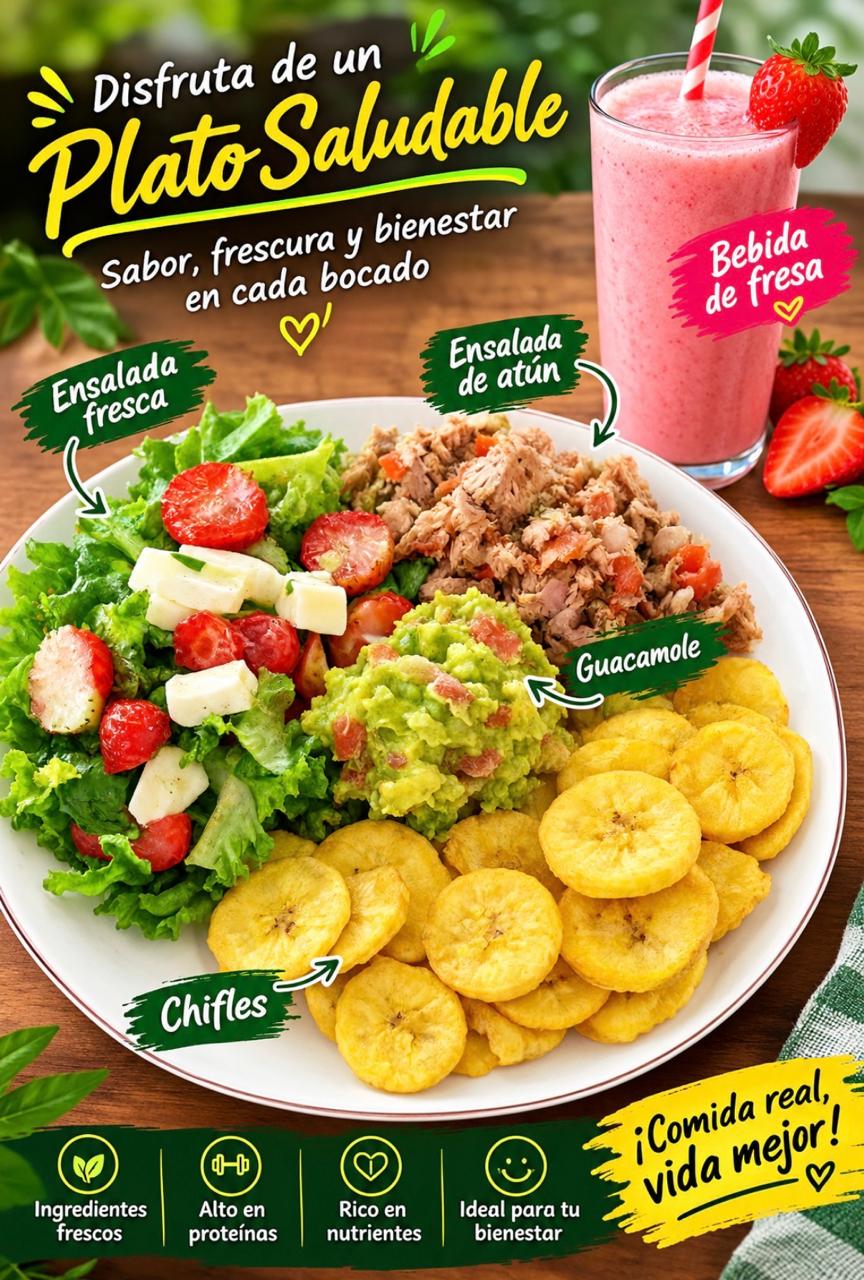 CHIFLES ENSALADA DE ATUN ENSALADA DE VEGETALES