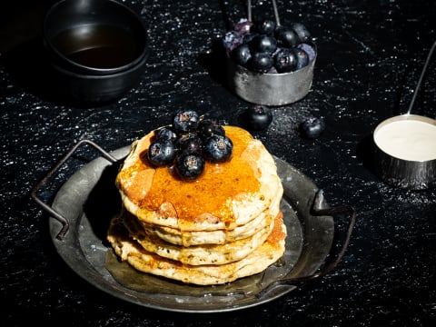 Blueberry Pancake with Cream Cheese — Veg breakfast from Edibles, Kochi