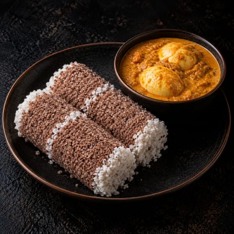 Ragi Puttu with Egg Korma — Egg breakfast from Edibles, Kochi