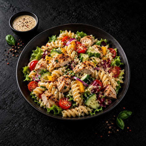Fusilli Pasta Garden Salad (Chicken) — Non-Veg dinner from Edibles, Kochi
