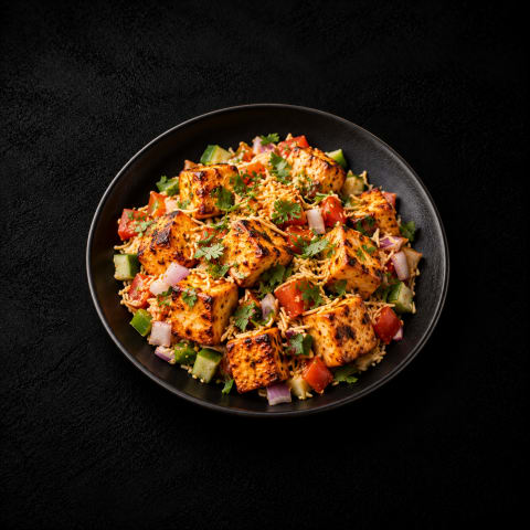 Paneer Tikka Chaat Salad — Veg dinner from Edibles, Kochi