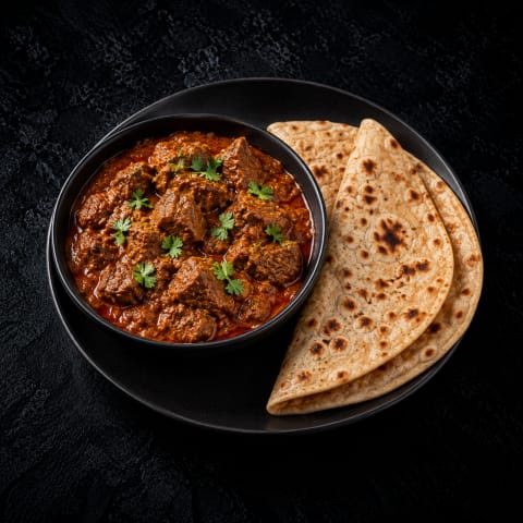 Beef Rogan Josh with Roti — Non-Veg lunch from Edibles, Kochi