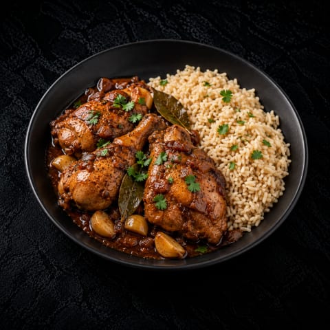 Chicken Adobo With Brown Rice — Non-Veg lunch from Edibles, Kochi