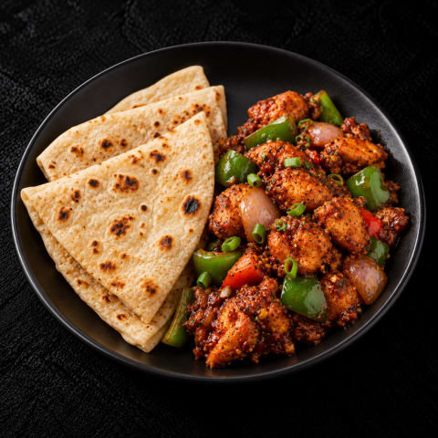 Chilly Chicken with Roti — Non-Veg lunch from Edibles, Kochi
