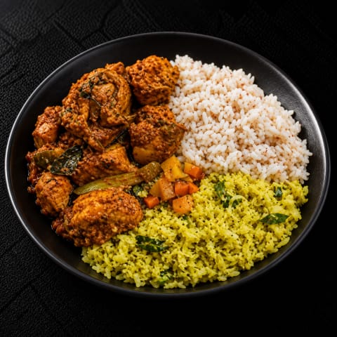 Grilled Chicken Masala Cabbage Thoran Rice — Non-Veg lunch from Edibles, Kochi