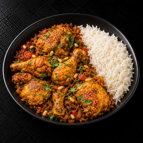 Kabsa Chicken With White Rice — Non-Veg lunch from Edibles, Kochi