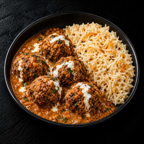 Moroccan Beef Kofta with Pulao — Non-Veg lunch from Edibles, Kochi