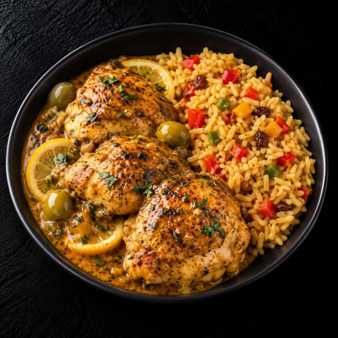 Moroccan Chicken with Caribbean Rice — Non-Veg lunch from Edibles, Kochi