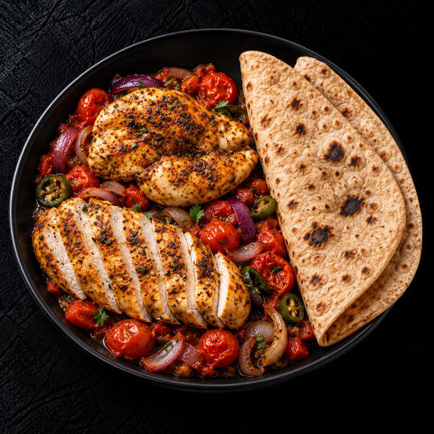 Oven Roasted Chicken with Tomato Salsa & Chapathi — Non-Veg lunch from Edibles, Kochi