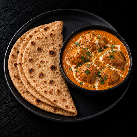 Paneer Kofta Mundaas With Whole Wheat Roti — Veg lunch from Edibles, Kochi