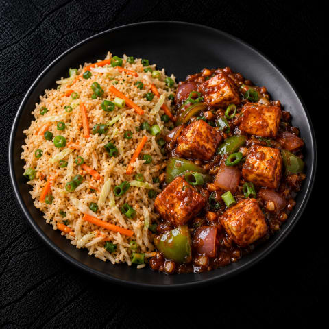 Paneer Manchurian Veg Fried Rice — Veg lunch from Edibles, Kochi