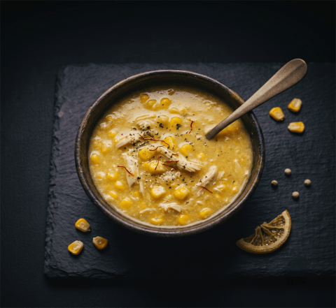 Sweet Corn Chicken Soup — Non-Veg snack from Edibles, Kochi