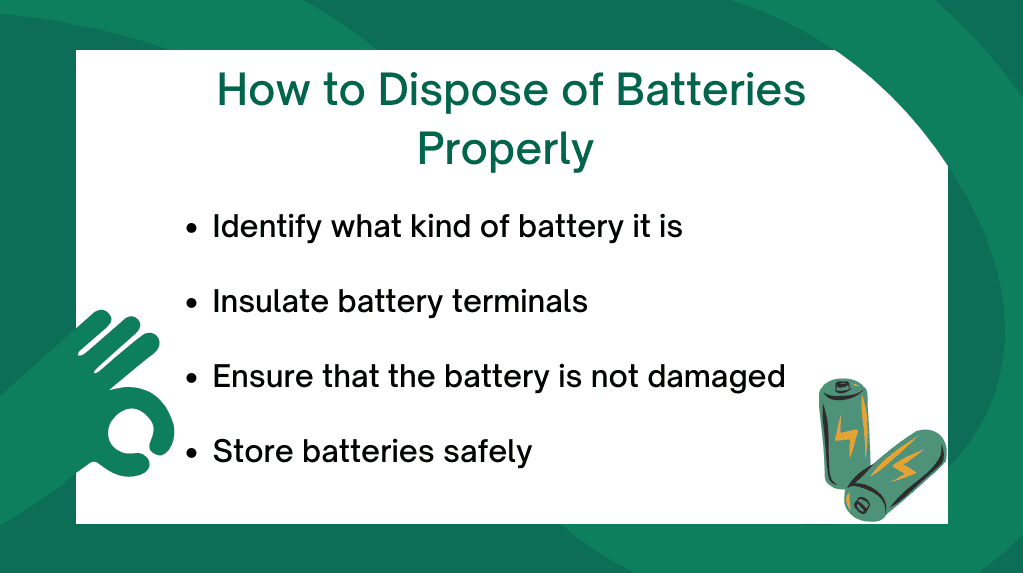 Instructions on how to dispose of batteries properly