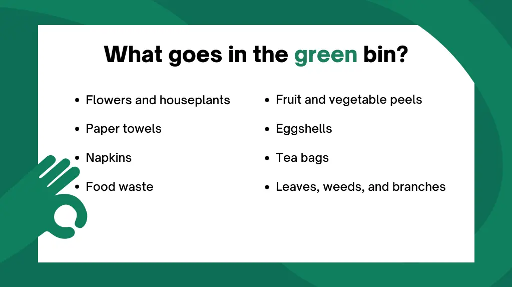 What goes in the green bin: an infographic 2