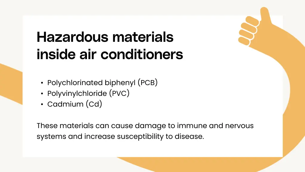 Hazardous materials inside air conditioners