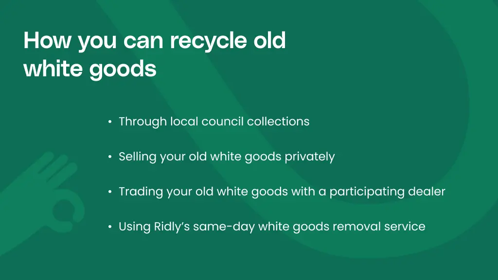 How you can recycle old white goods