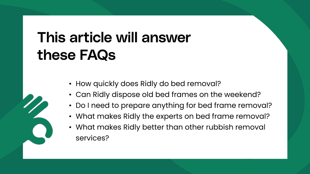 FAQs this article will answer about disposal of old bed frames