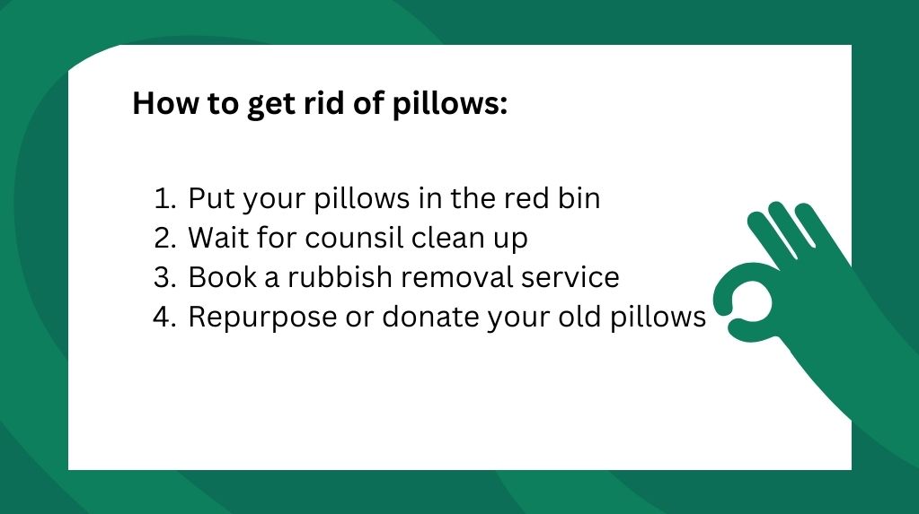 infographics for how to responsibly dispose of pillows