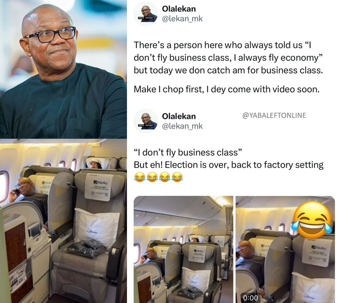 Exposed? Nigerian Man Accuses Peter Obi of Flying Business Class After Claiming He Only Flies Economy