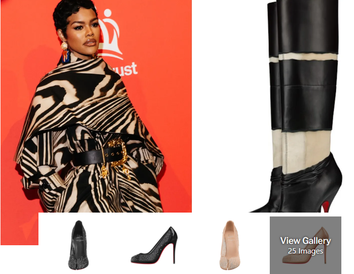 Teyana Taylor Attends King’s Trust Gala in Christian Louboutin and Maison Margiela x Xrismarteen Boots