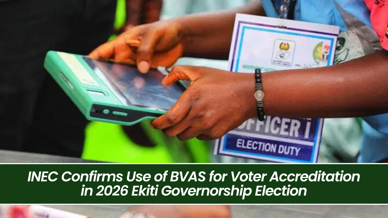 INEC Confirms Use of BVAS for Voter Accreditation in 2026 Ekiti Governorship Election