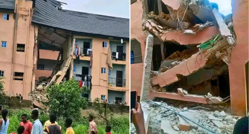 3-Storey Building Housing Ebonyi Varsity Students Collapses — No Lives Lost