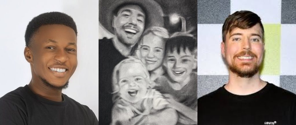 MrBeast Shows Love to Nigerian Artist, Offers to Buy His Pencil Drawing