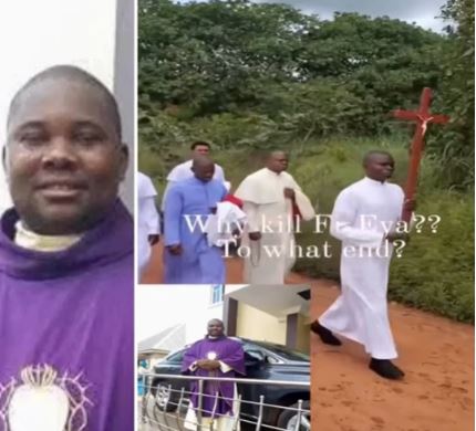 Enugu Catholic Priests Hold Procession at Site of Murdered Colleague, Rev. Fr. Matthew Eya