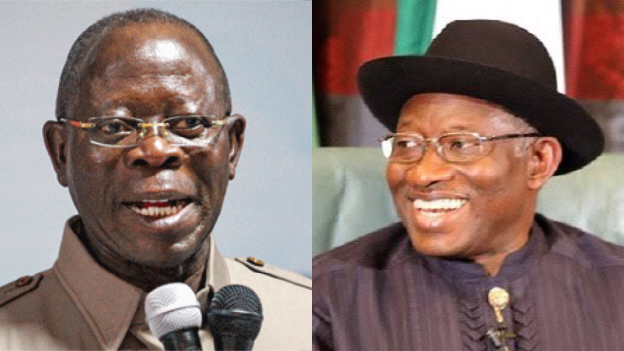 Oshiomhole Advises Jonathan to Stay Out of 2027 Politics